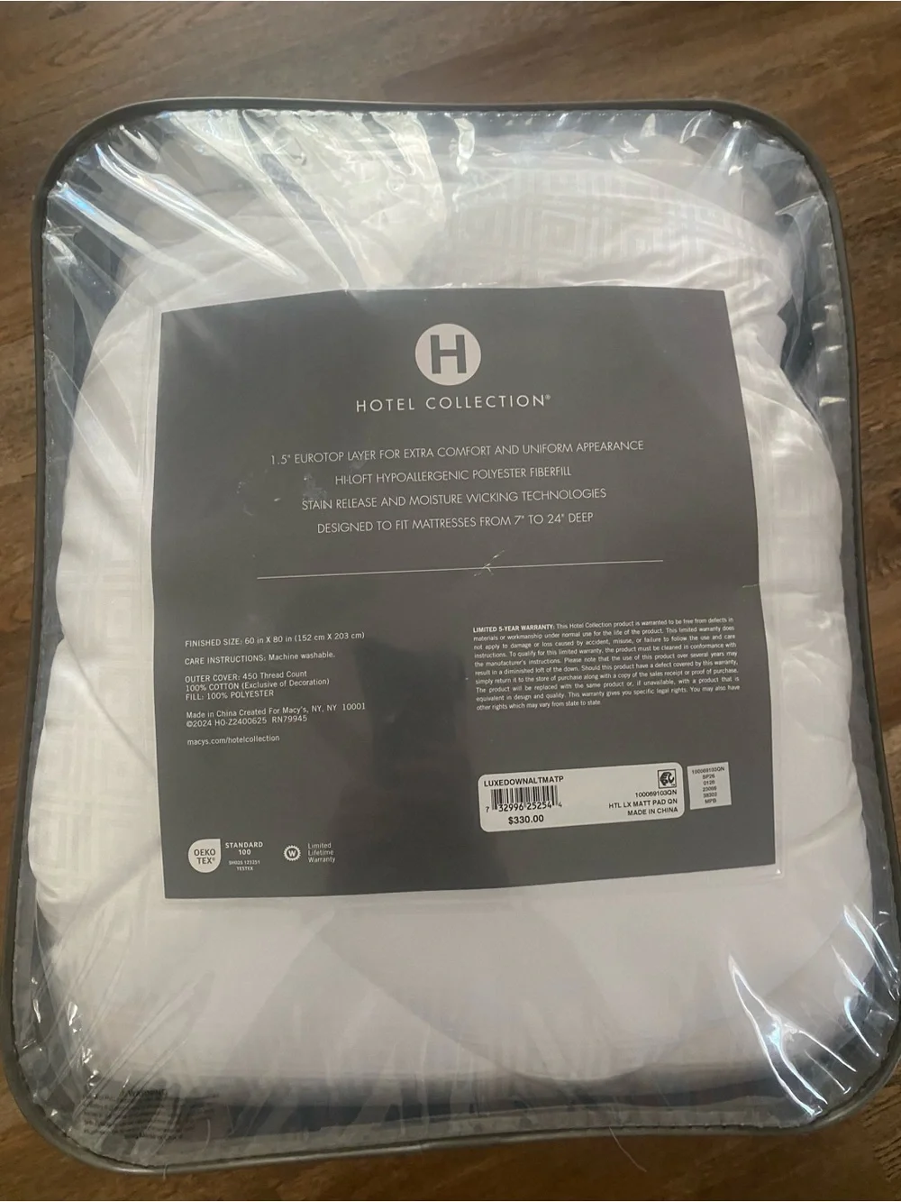 Hotel Collection Luxe Eurotop Mattress Pad, Queen